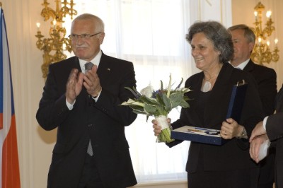 Staatspräsident Václav Klaus und Kinga Göncz